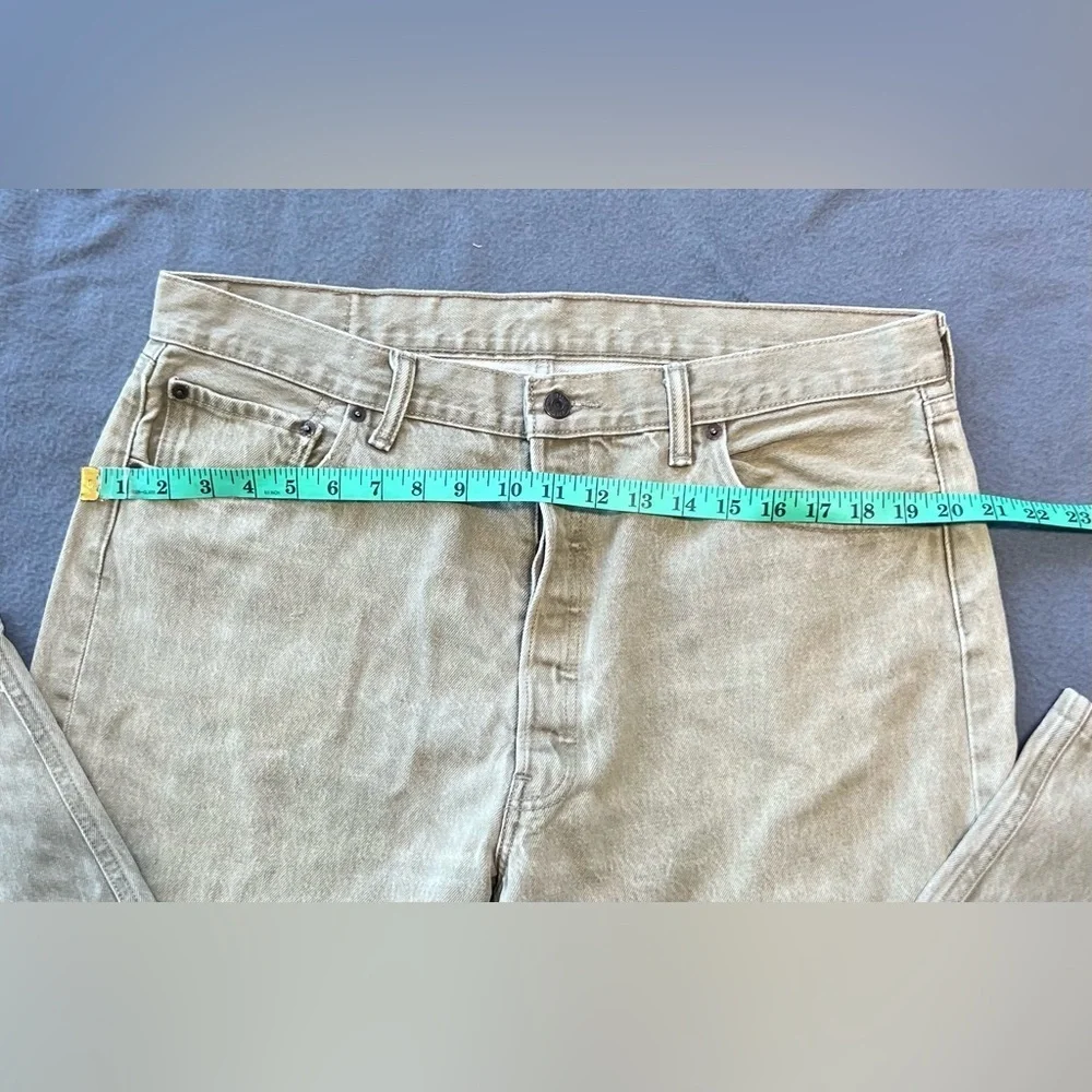 Levi 501 Vintage Button Fly Beige Denim Jeans
